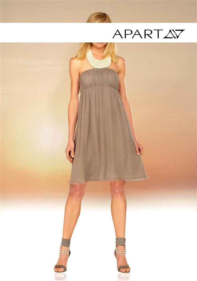 362.523:  Chiffon-Abendkleid m. Perlen, taupe