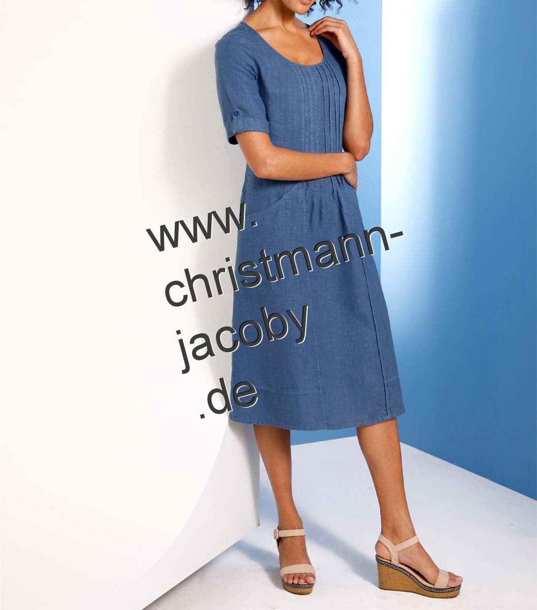 Linen dress, denim blue