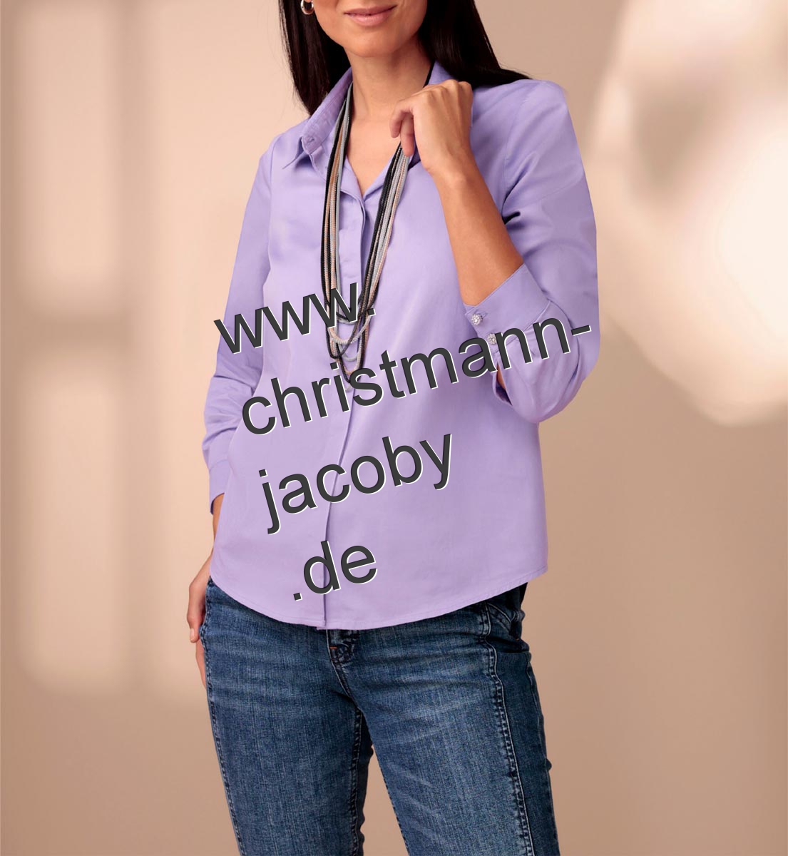 Hemdbluse m.Schmuckknöpfen, lavendel