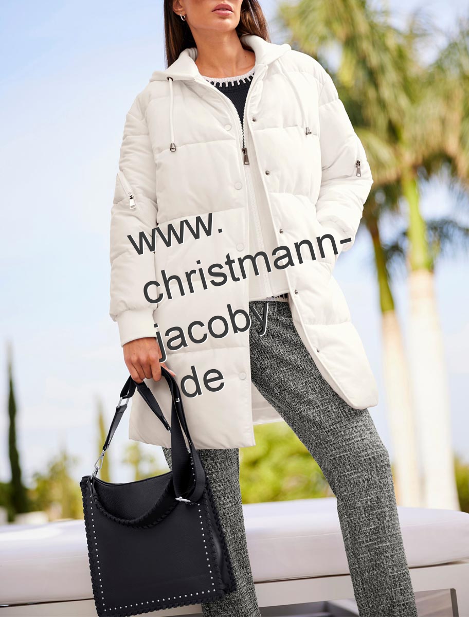 Winter-Steppmantel m. Kapuze, ecru