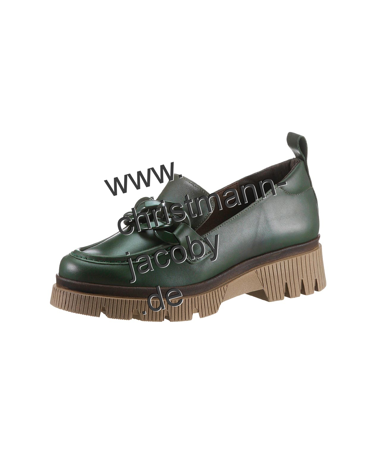 Rind-Leder-Slipper, grün